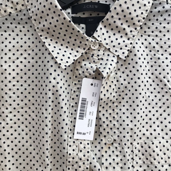 Womans j crew cotton button up NWT sz 0 - Picture 3 of 6